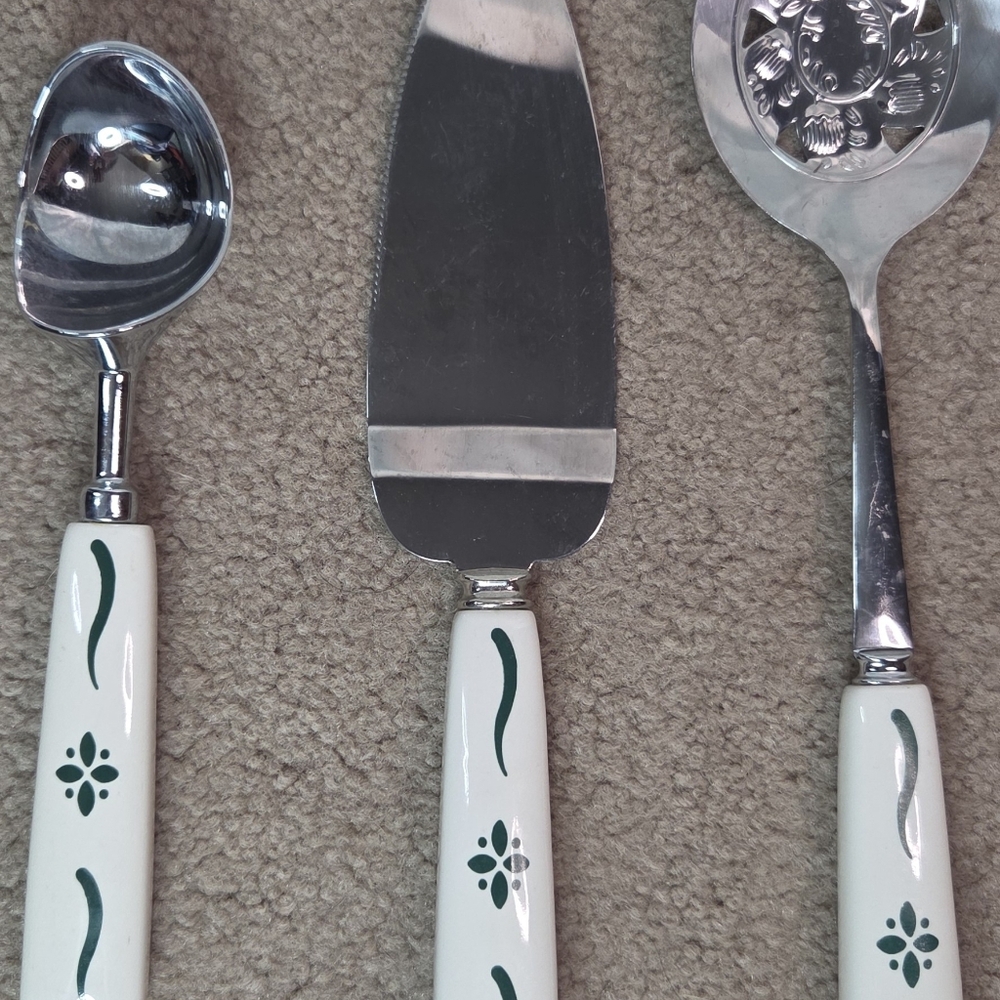 Sheffield Porcelain Handle Stainless Cake Cutter Ice Cream Scoop Serving Spoon - Picture 3 of 10